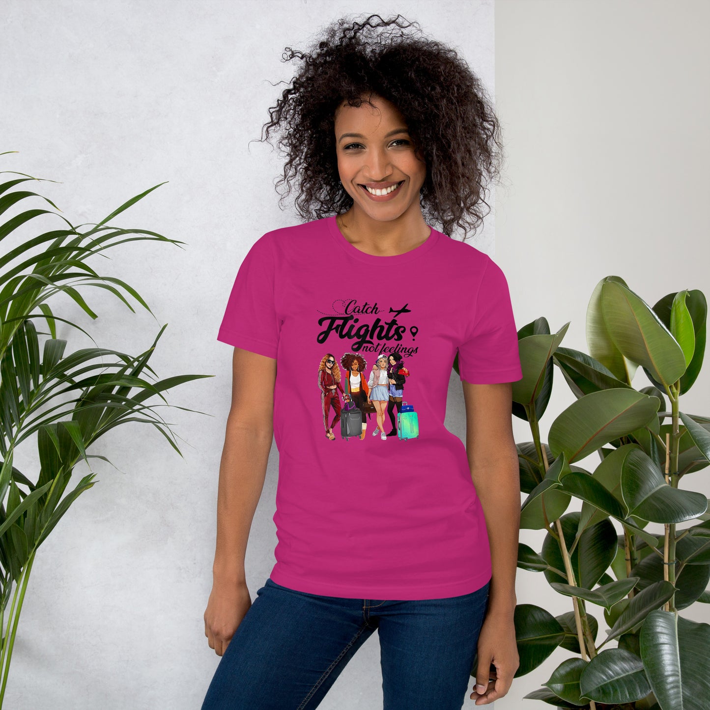 WOMENS CATCH FLIGHTS NOT FEELINGS TSHIRT SUMMER GIFTS T-SHIRT