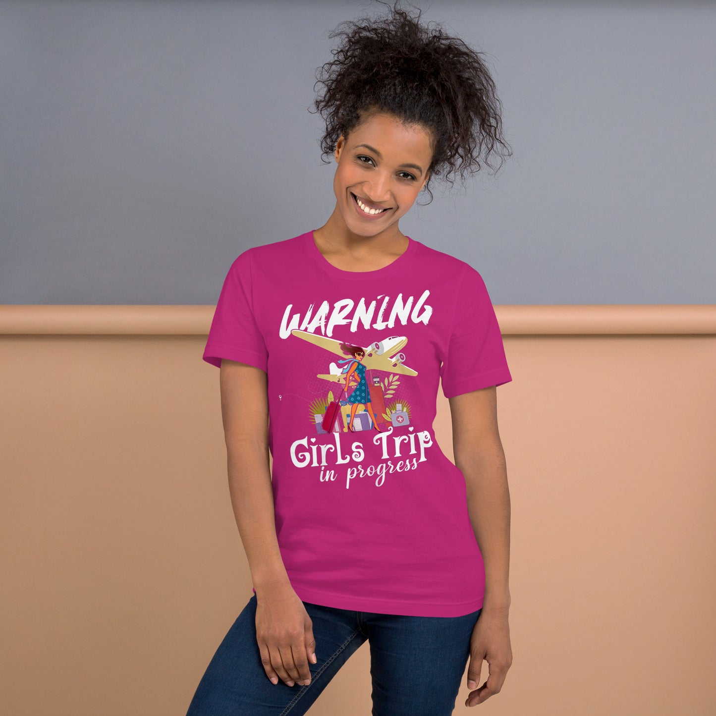 WOMENS FUNNY VACATION SHIRTS - WARNING GIRLS TRIP IN PROGRESS T-SHIRT_1