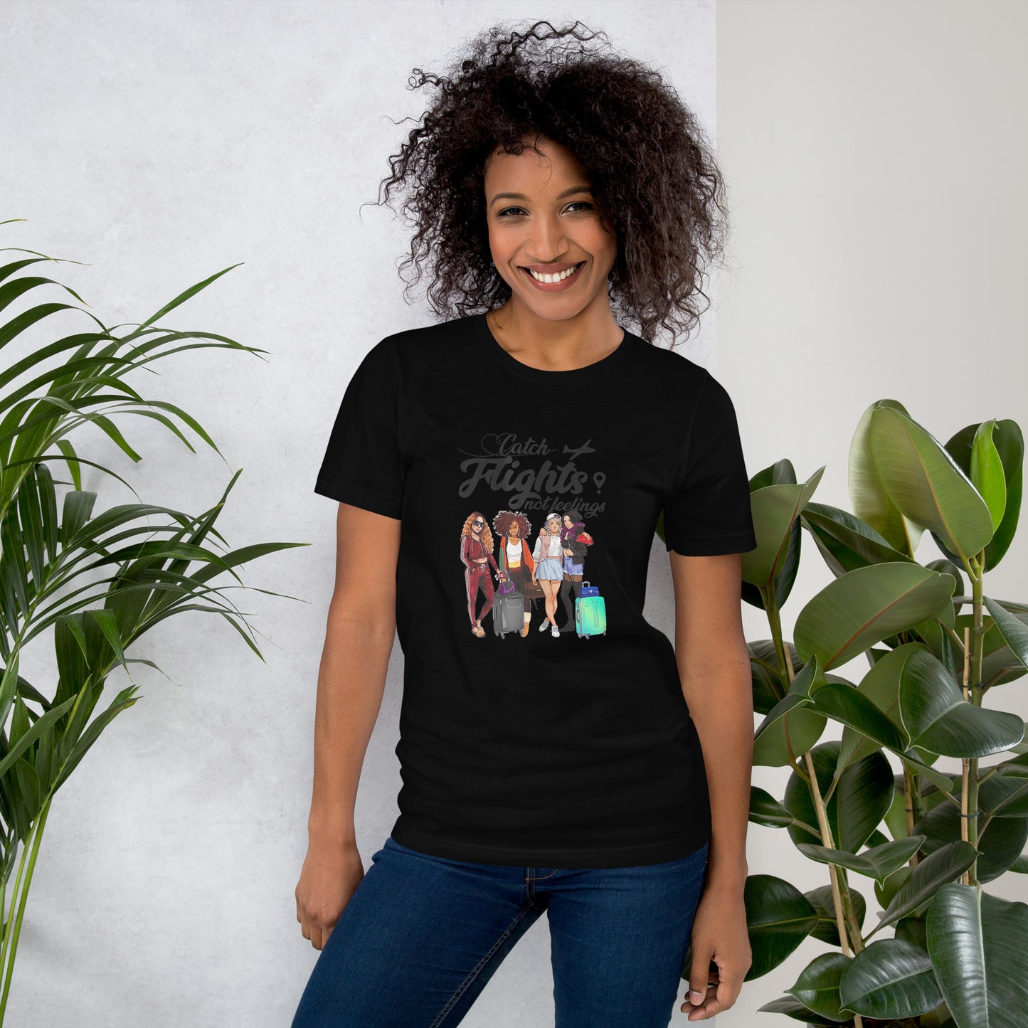 WOMENS CATCH FLIGHTS NOT FEELINGS TSHIRT SUMMER GIFTS T-SHIRT