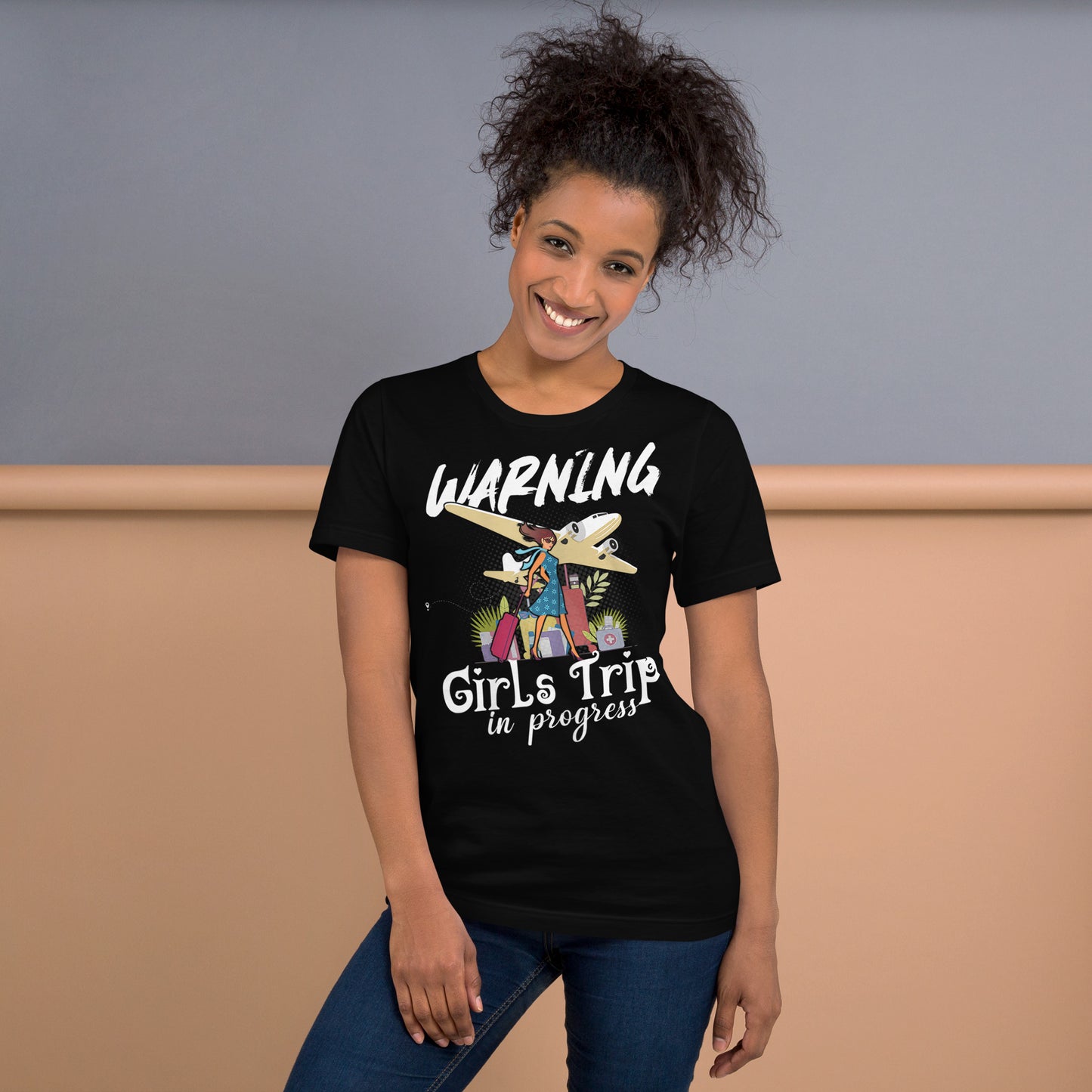 WOMENS FUNNY VACATION SHIRTS - WARNING GIRLS TRIP IN PROGRESS T-SHIRT_1