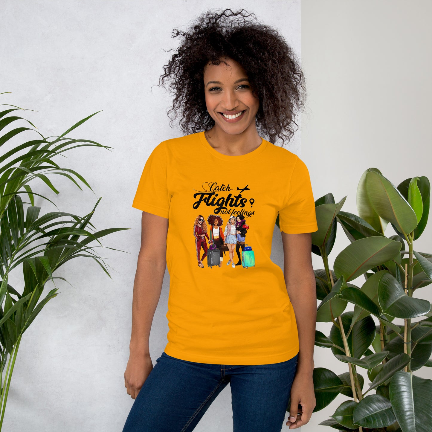 WOMENS CATCH FLIGHTS NOT FEELINGS TSHIRT SUMMER GIFTS T-SHIRT