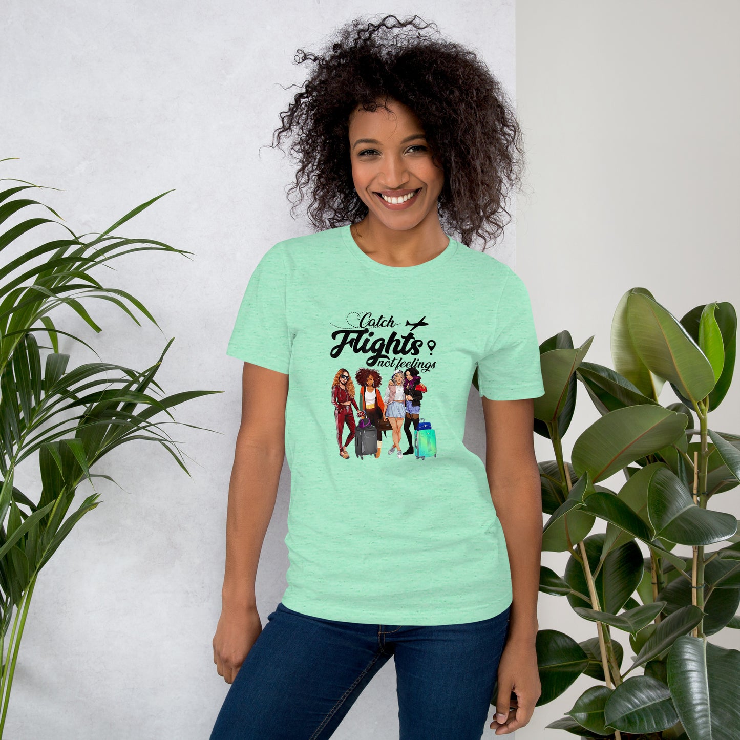 WOMENS CATCH FLIGHTS NOT FEELINGS TSHIRT SUMMER GIFTS T-SHIRT