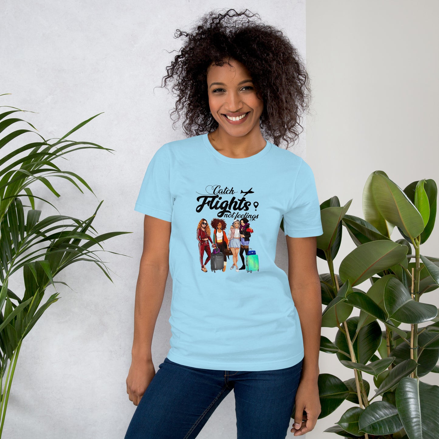 WOMENS CATCH FLIGHTS NOT FEELINGS TSHIRT SUMMER GIFTS T-SHIRT