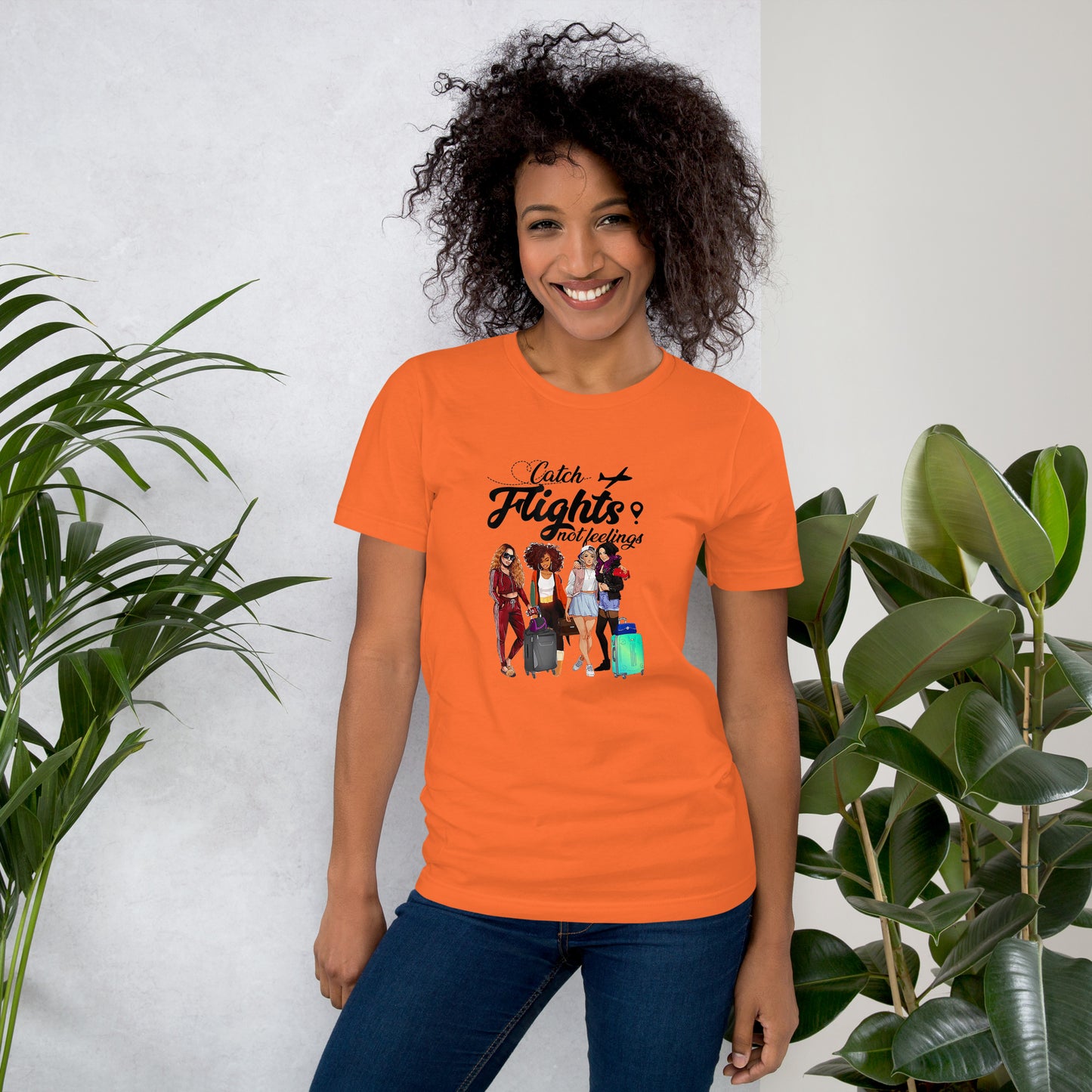 WOMENS CATCH FLIGHTS NOT FEELINGS TSHIRT SUMMER GIFTS T-SHIRT