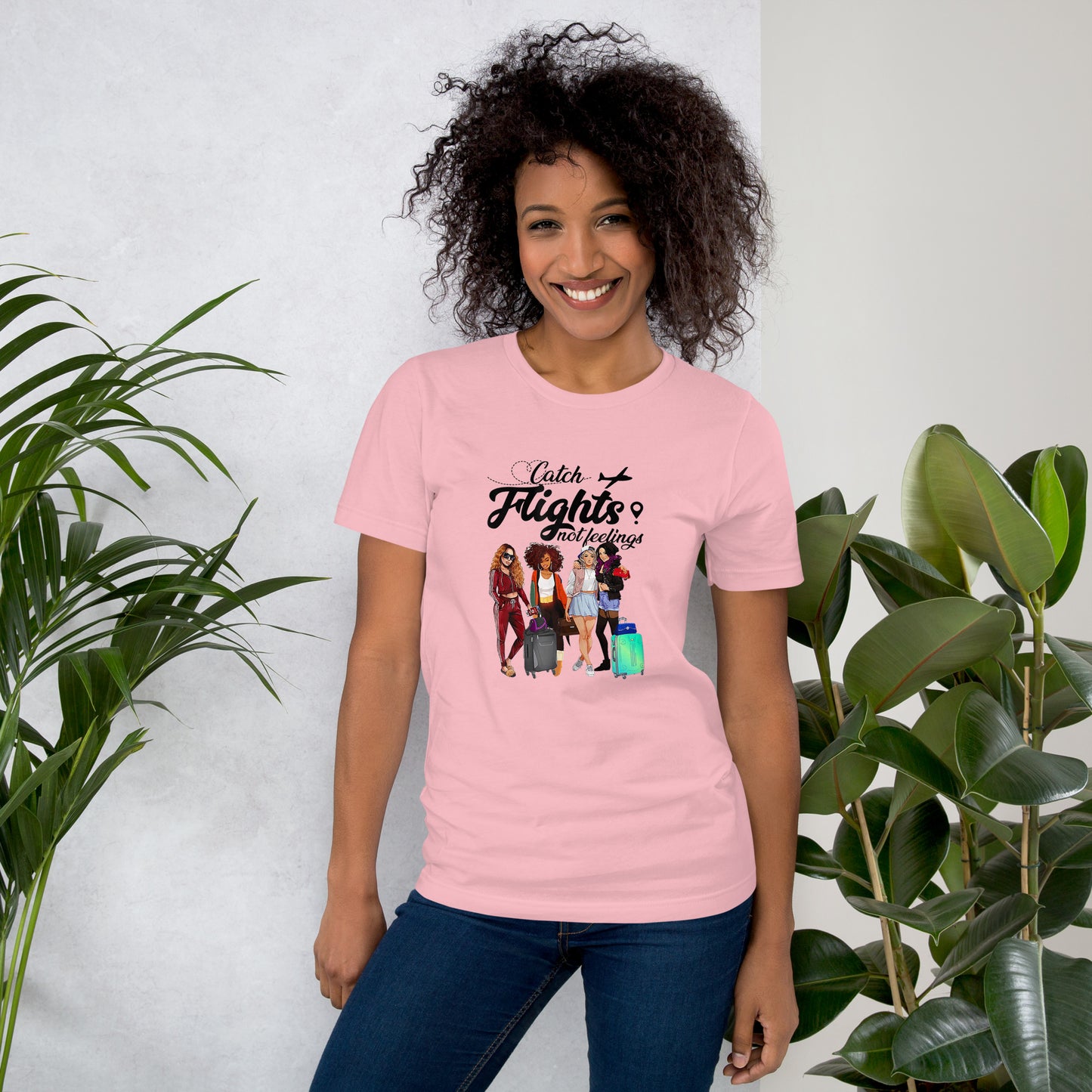 WOMENS CATCH FLIGHTS NOT FEELINGS TSHIRT SUMMER GIFTS T-SHIRT