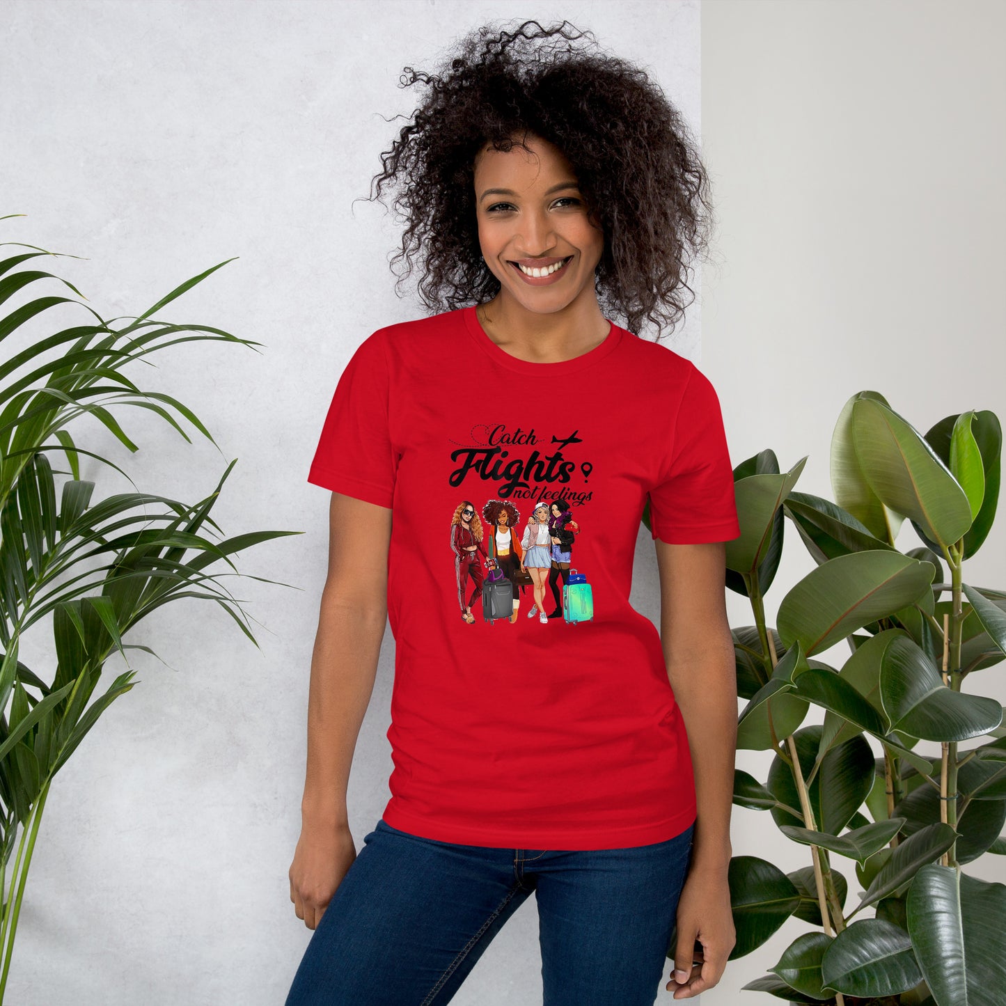 WOMENS CATCH FLIGHTS NOT FEELINGS TSHIRT SUMMER GIFTS T-SHIRT