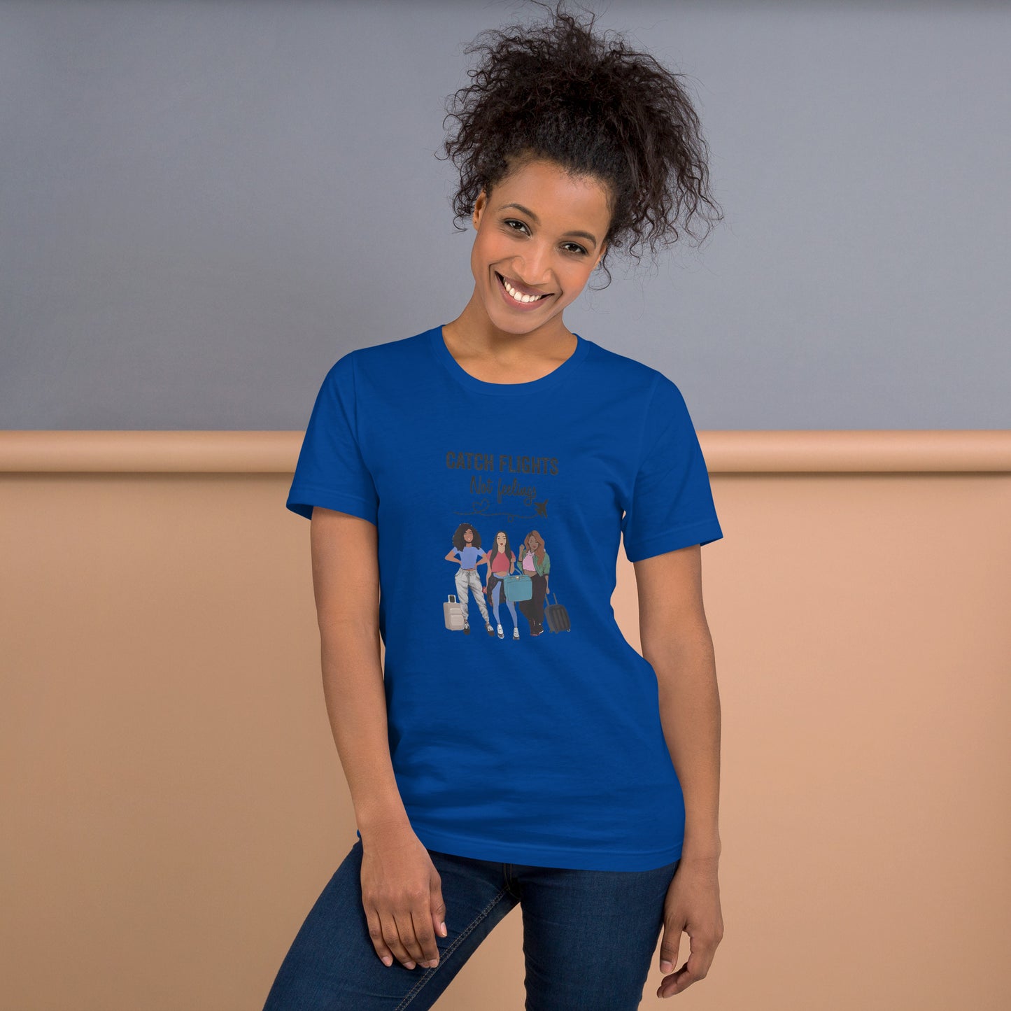 WOMENS CATCH FLIGHTS NOT FEELINGS SUMMER T-SHIRT GIFT FOR WOMEN