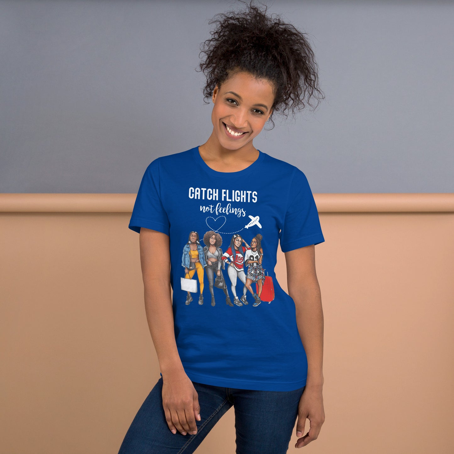 Catch Flights Not Feelings Black Women Vacation Group Summer T-Shirt