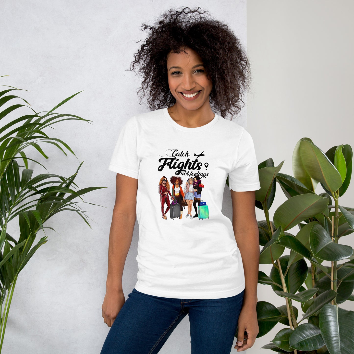 WOMENS CATCH FLIGHTS NOT FEELINGS TSHIRT SUMMER GIFTS T-SHIRT