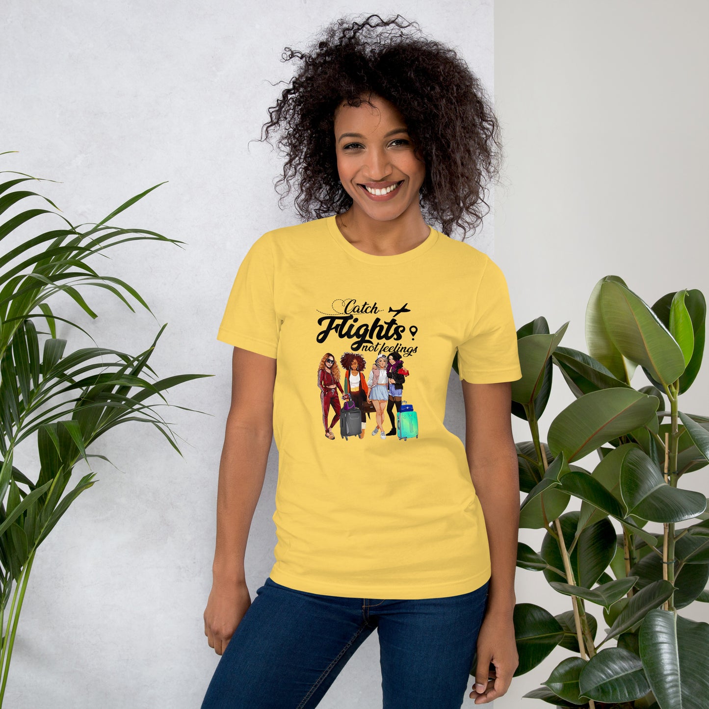 WOMENS CATCH FLIGHTS NOT FEELINGS TSHIRT SUMMER GIFTS T-SHIRT