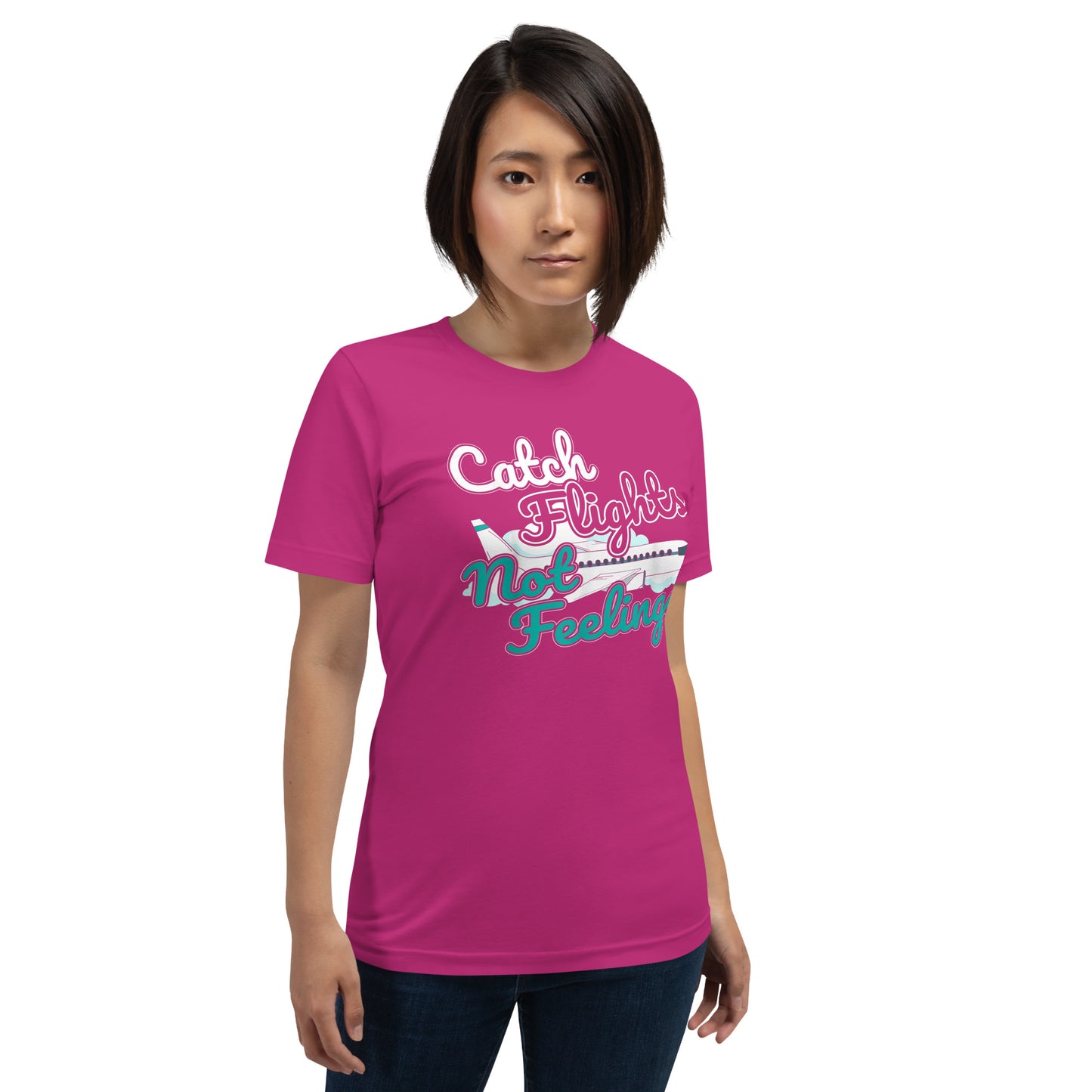 CATCH FLIGHTS NOT FEELINGS I FLIGHT ATTENDANT T-SHIRT