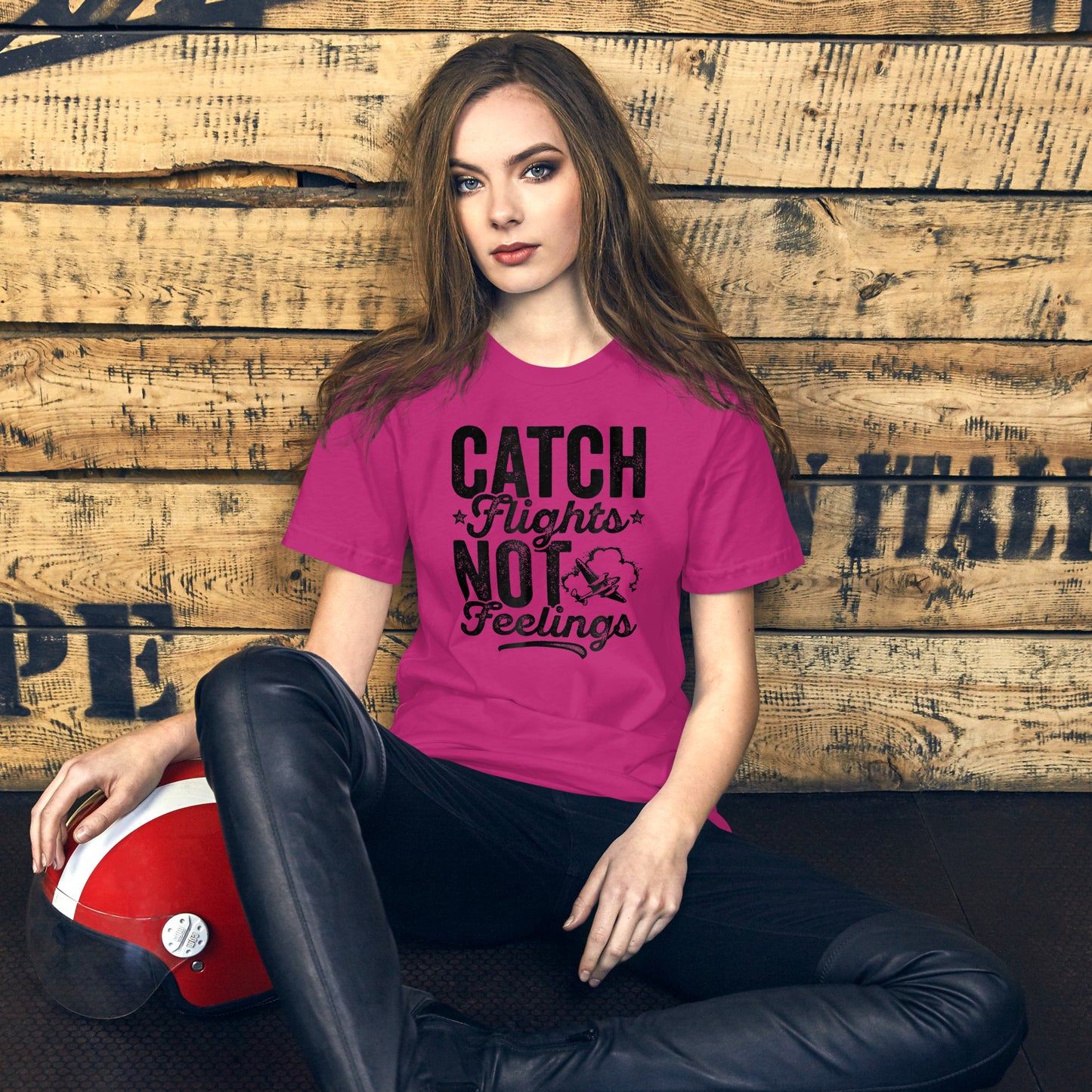 CATCH FLIGHTS NOT FEELINGS PILOT SHIRT FLIGHT ATTENDANT GIFT