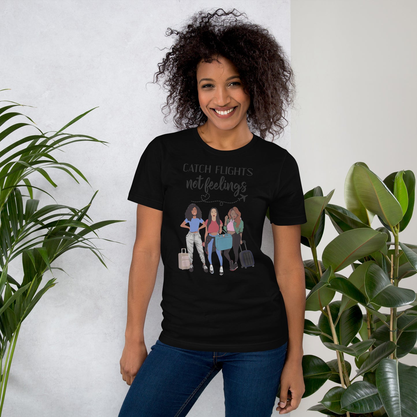 CATCH FLIGHTS NOT FEELINGS T-SHIRT I HEART NATURAL HAIR TEES