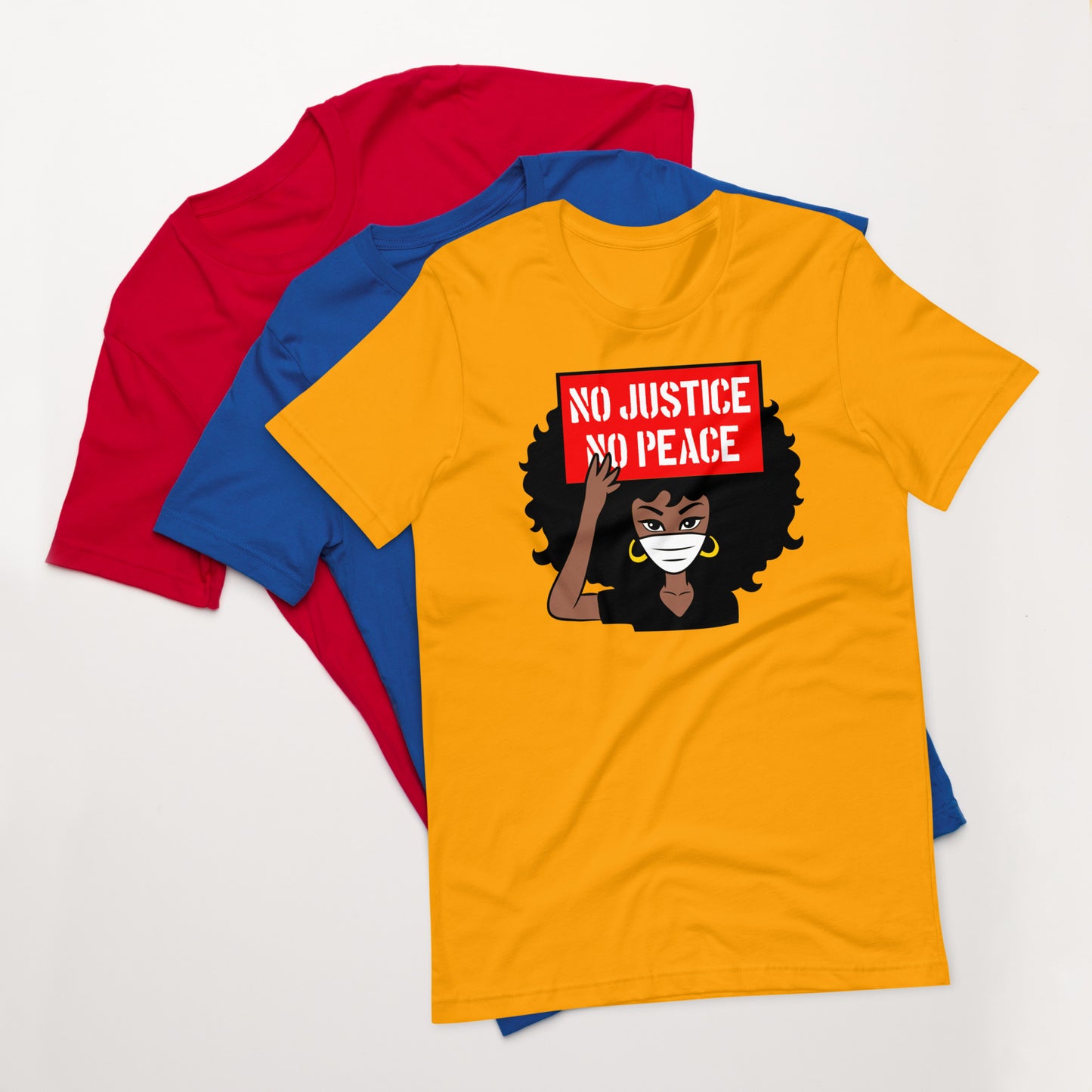 NO JUSTICE NO PEACE AFRO WOMAN