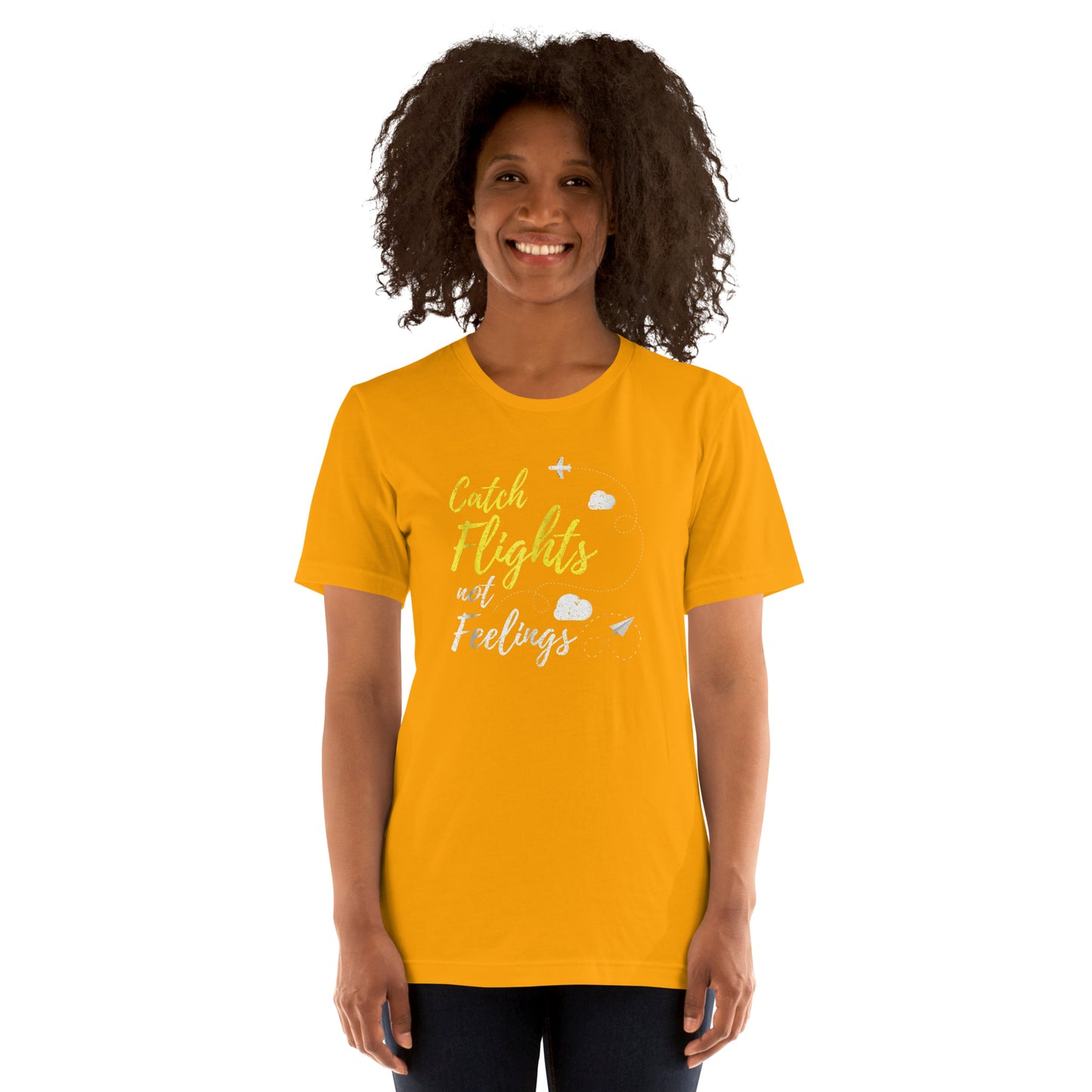 CATCH FLIGHTS NOT FEELINGS T-SHIRT _ LOVE TRAVEL FUNNY SHIRT