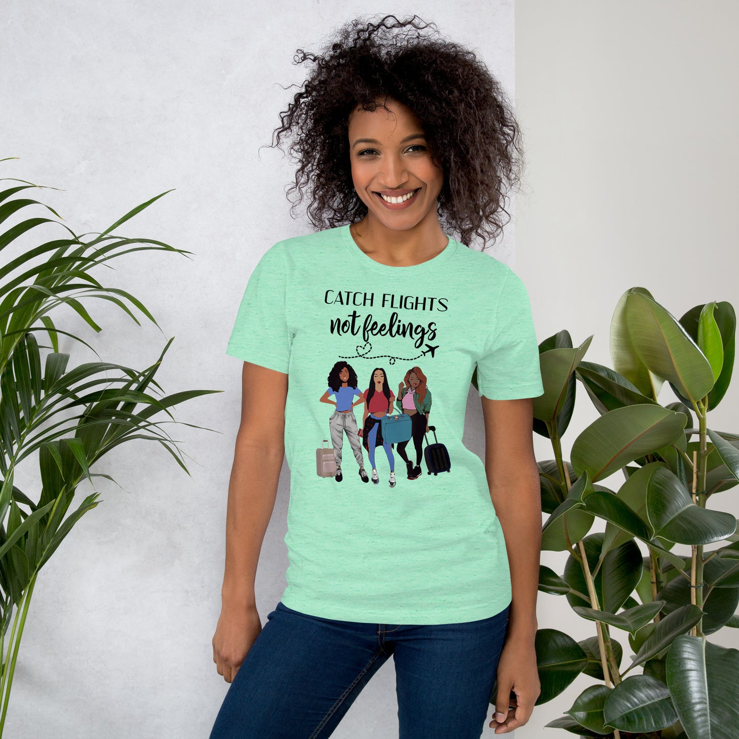 CATCH FLIGHTS NOT FEELINGS T-SHIRT I HEART NATURAL HAIR TEES