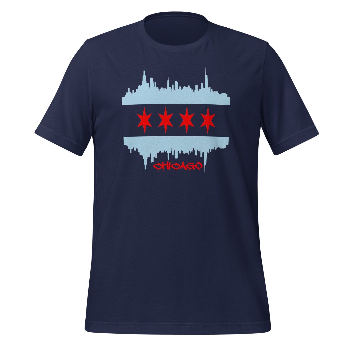 CHICAGO FLAG SKYLINE WITH STARS FOR SHIRTS