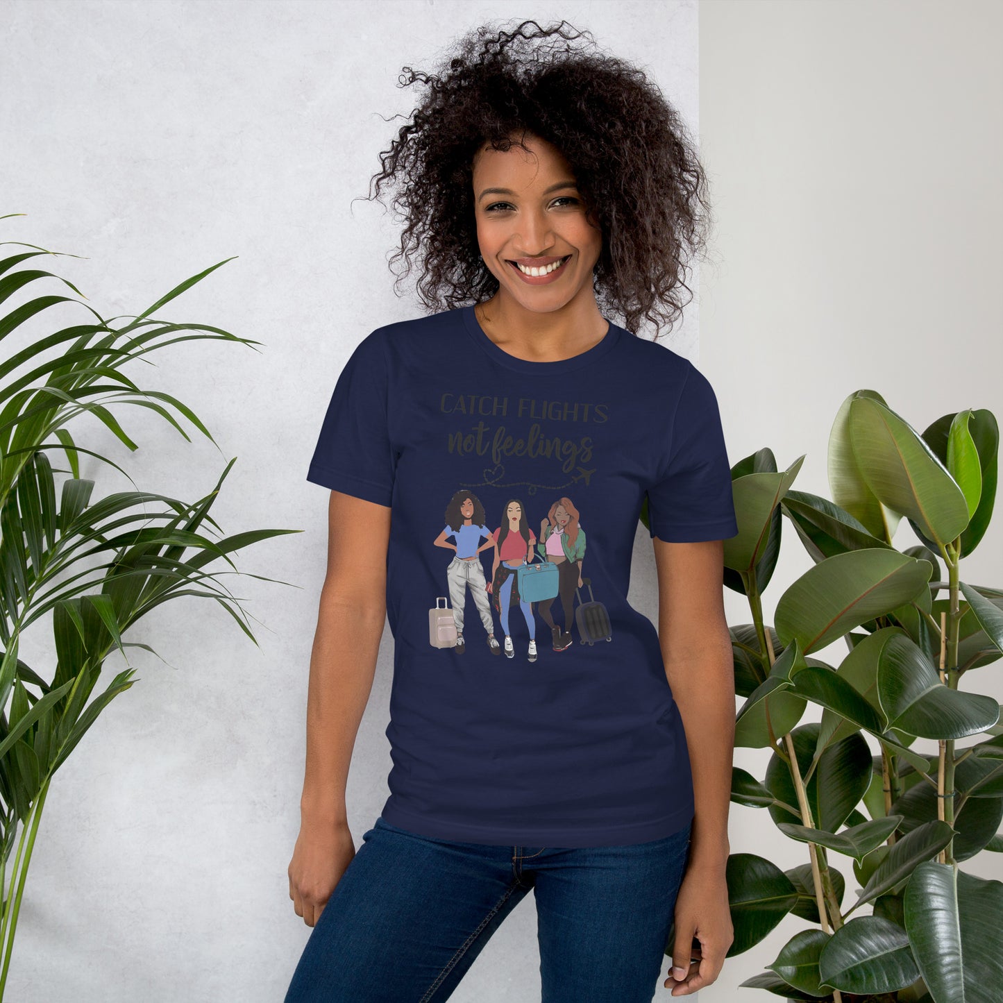 CATCH FLIGHTS NOT FEELINGS T-SHIRT I HEART NATURAL HAIR TEES