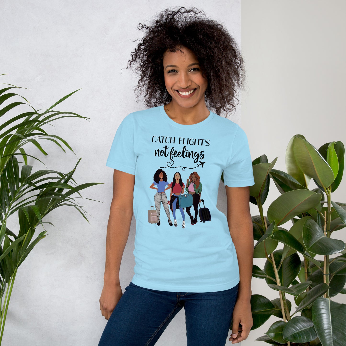 CATCH FLIGHTS NOT FEELINGS T-SHIRT I HEART NATURAL HAIR TEES