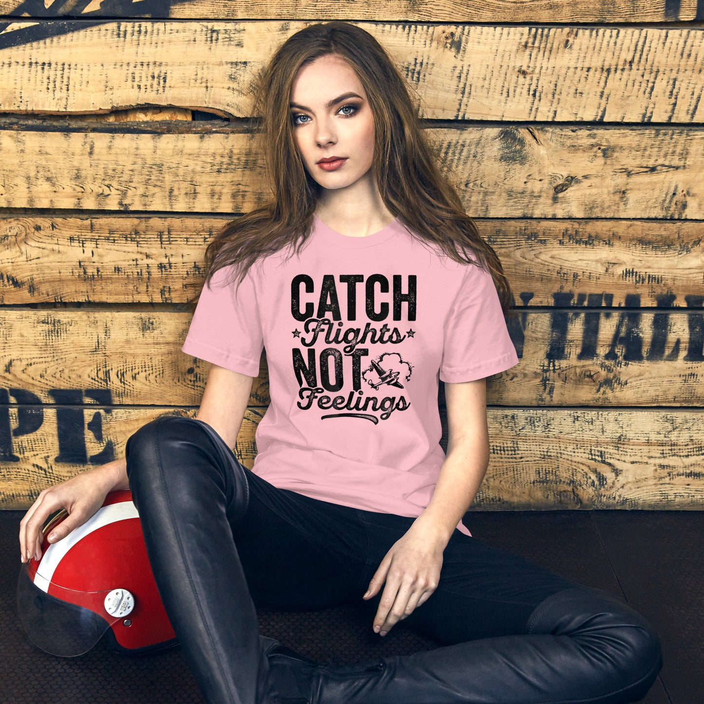 CATCH FLIGHTS NOT FEELINGS PILOT SHIRT FLIGHT ATTENDANT GIFT