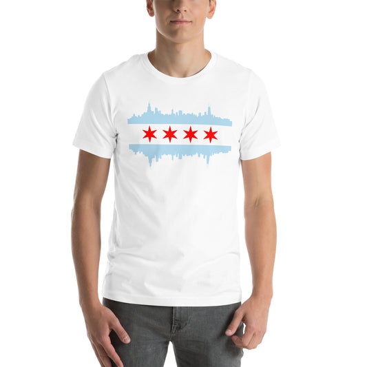 CHICAGO FLAG SKYLINE WITH STARS