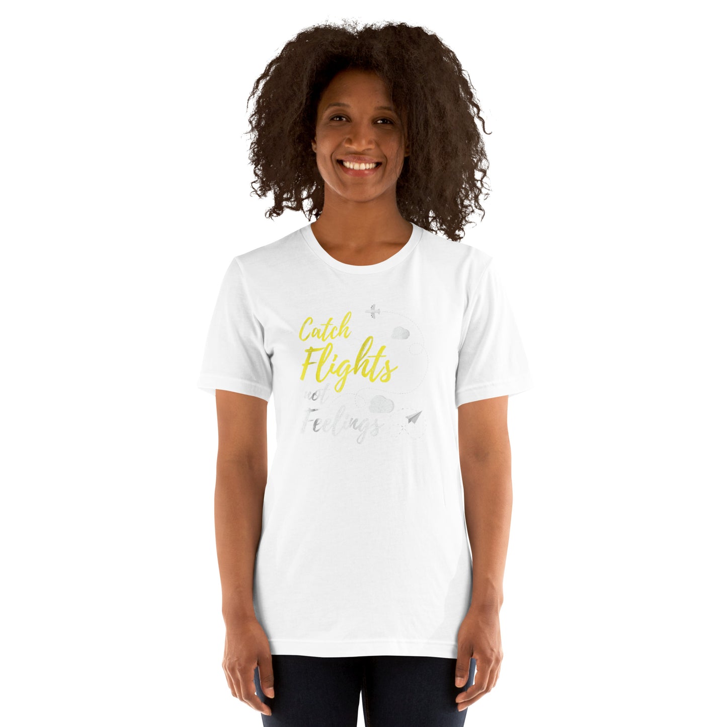 CATCH FLIGHTS NOT FEELINGS T-SHIRT _ LOVE TRAVEL FUNNY SHIRT