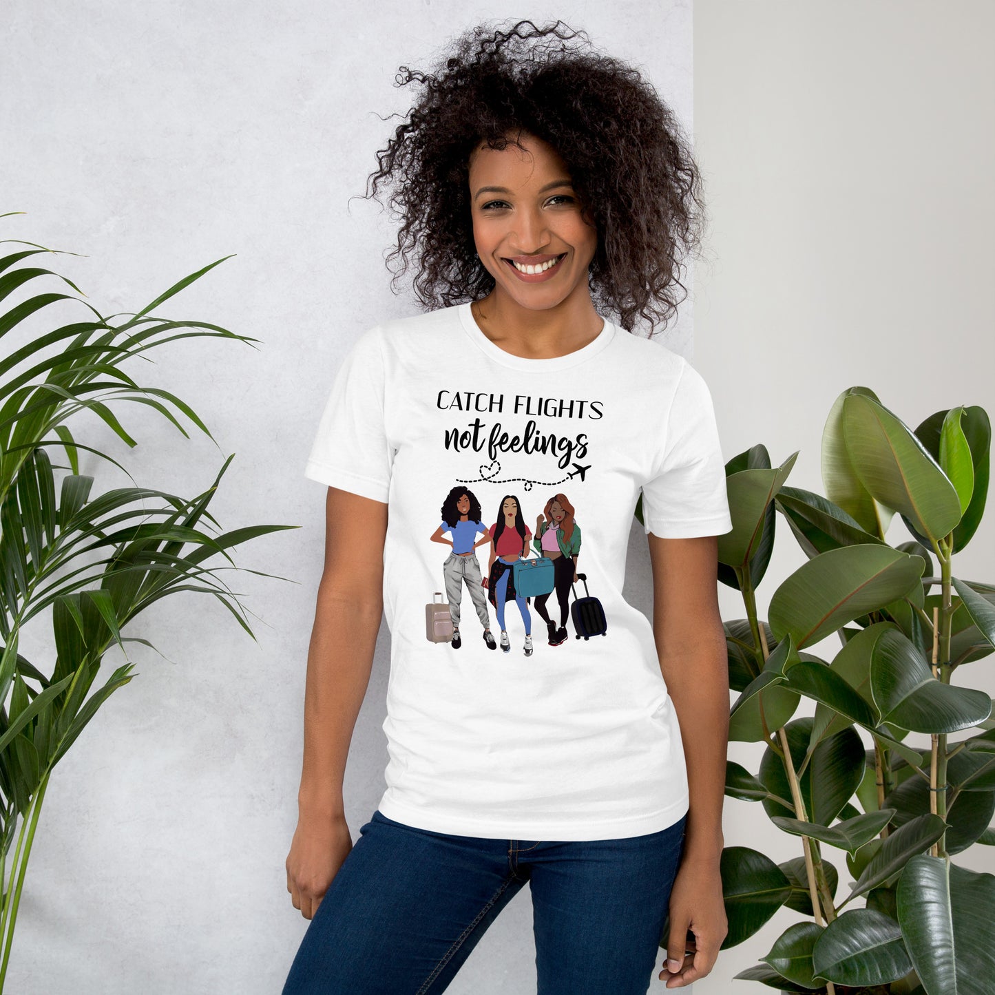 CATCH FLIGHTS NOT FEELINGS T-SHIRT I HEART NATURAL HAIR TEES