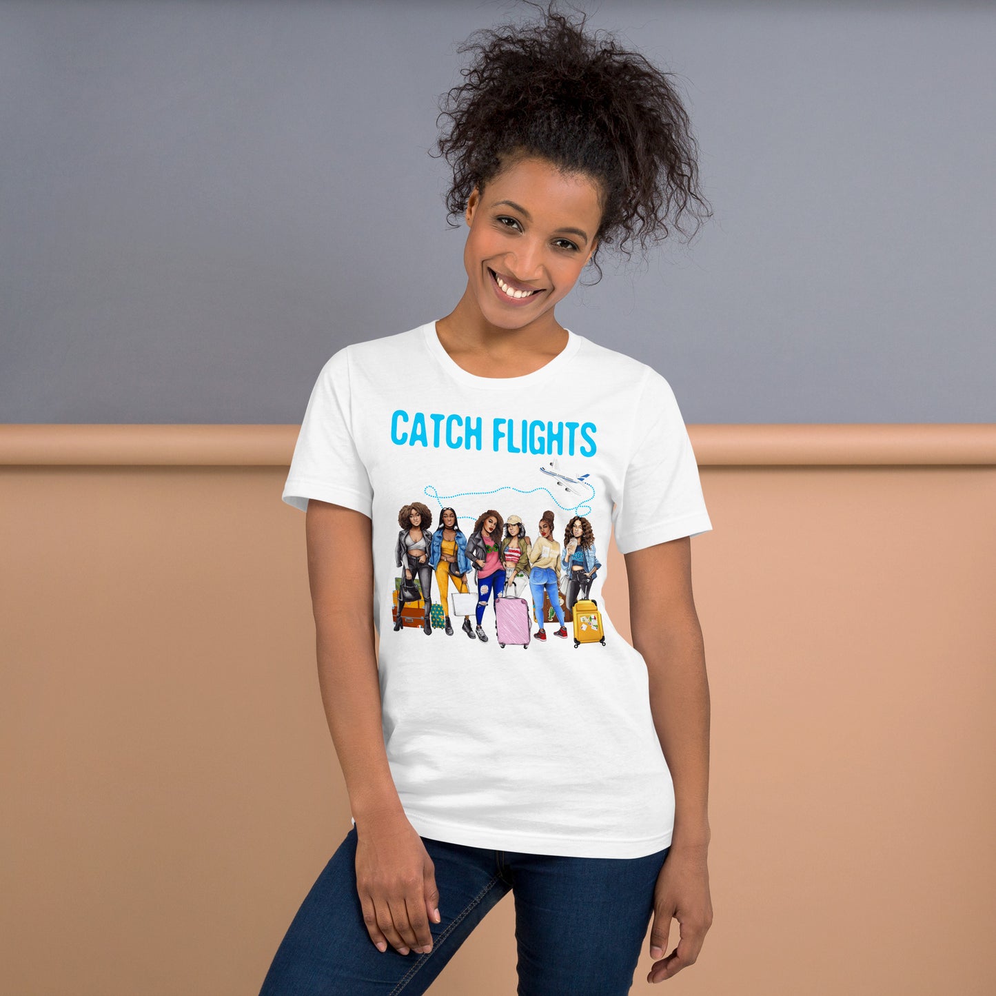 Catch Flights Not Feelings African American Ladies T-Shirt-min